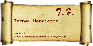 Tarnay Henrietta névjegykártya